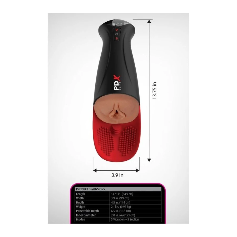 PDX ELITE - FAP-O-MATIC PRO XL VIBRANTE AUTOMATICO MARRONE 34,9 CM